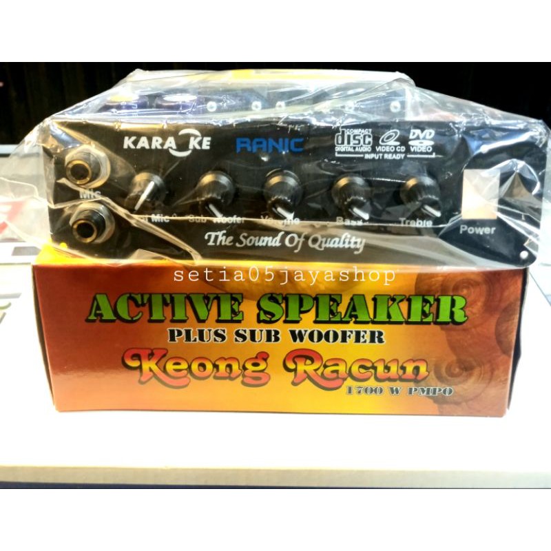 kit power Amplifier Aktif Speaker stereo mic echo subwoferr KEONG RACUN