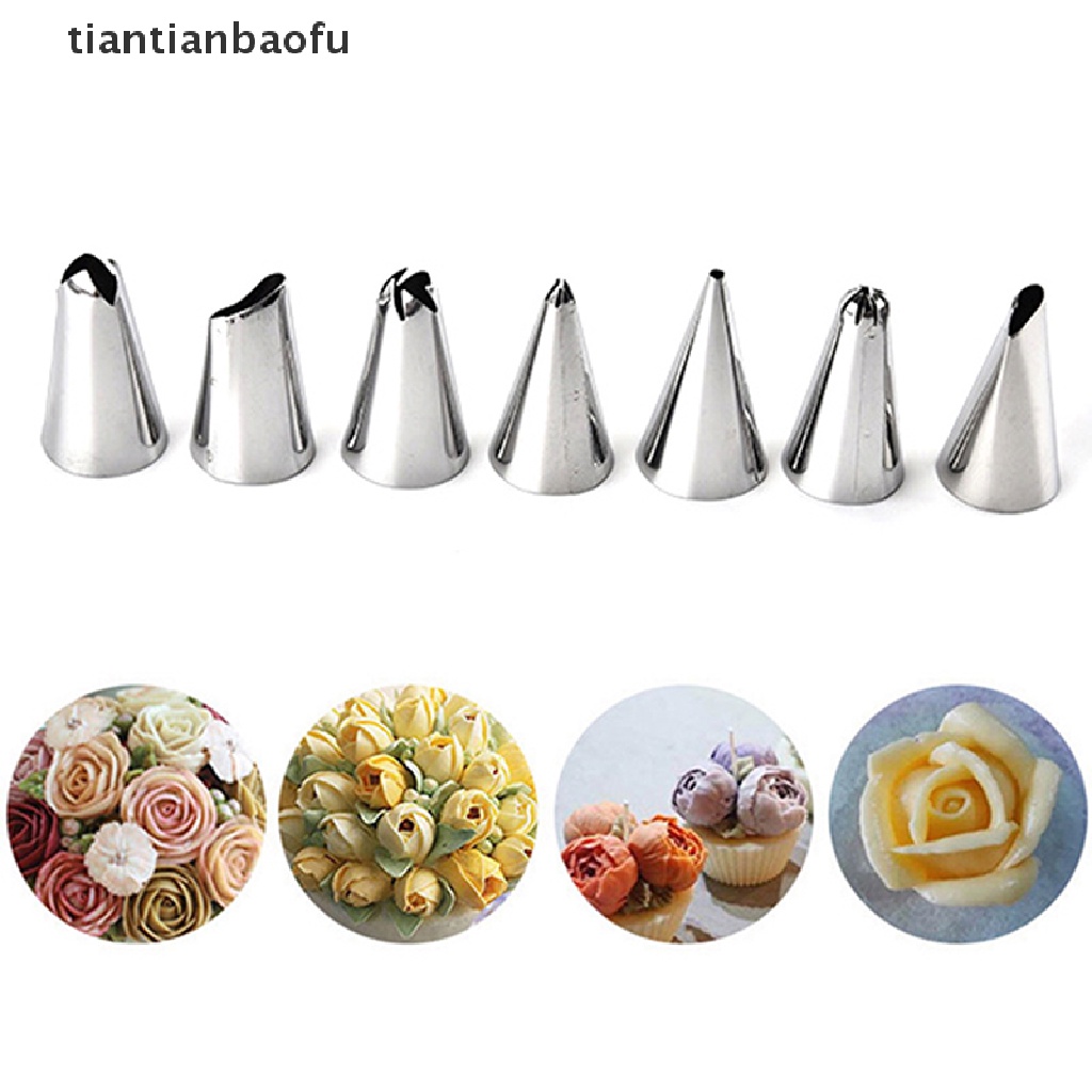 [tiantianbaofu] 8Pcs Stainless Steel Icing Piping Nozzles Pastry Tip Cake Baking DIY Decor Tools Boutique