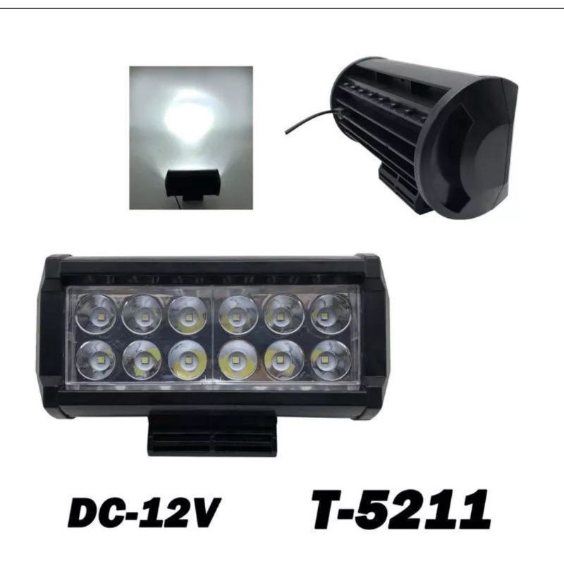 Lampu Tembak LED BAR Cree 12 Mata WorkLight Sorot Offroad 2 Susun Motor Mobil Waterproof FLASH