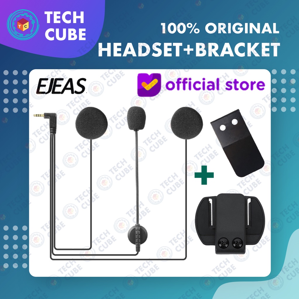 Headset Earpiece Mic Bracket Metal Clip Clamp Kit Penjepit Intercom Helm EJEAS V6 PRO dan V4 PRO