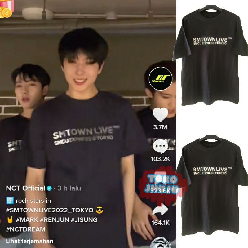 Kaos SMTOWN LIVE 2022 SMCU EXPRESS TOKYO Hologram Mark Renjun Jisung NCT Dream fashion style