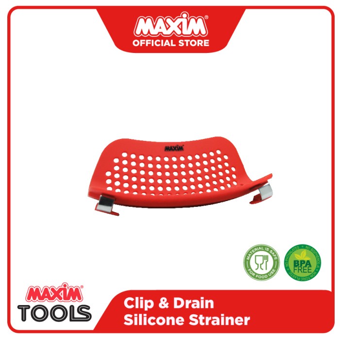 Maxim Tools Silicone Strainer Clip &amp; Drain - Tirisan Penyaring Makanan Silikon