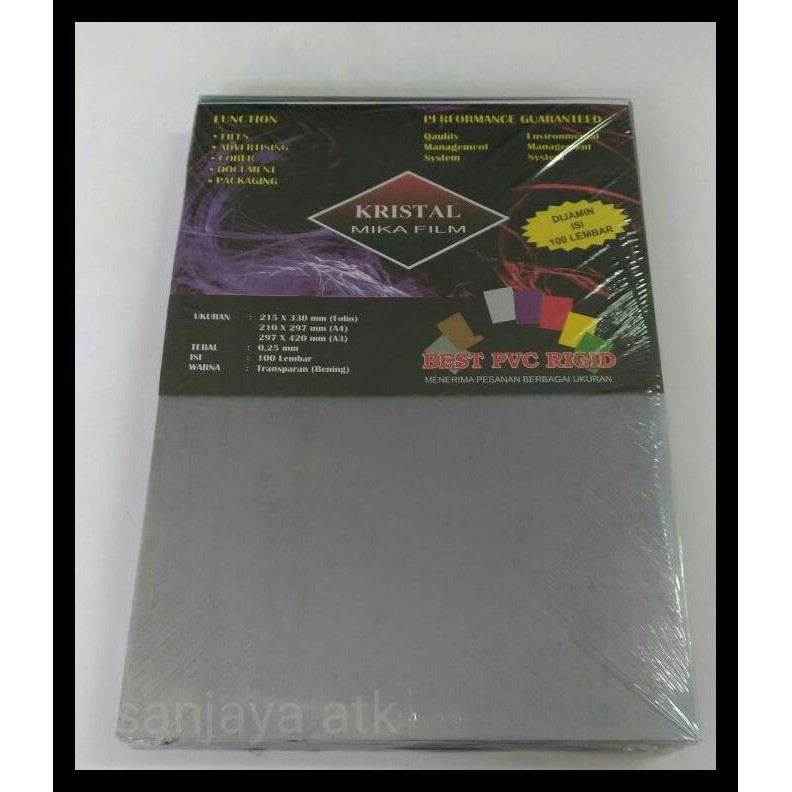 

SPECIAL Cover jilid mika tebal bening 0,25 MM A4 (1 pak isi 100lembar)