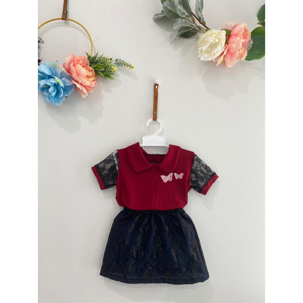 Owlet - setelan anak / dress anak murah / dress rempel sabrina