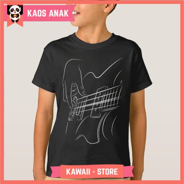 Kaos Baju Anak Electric Guitar Player Jazz Music Love Musician Premium Quality