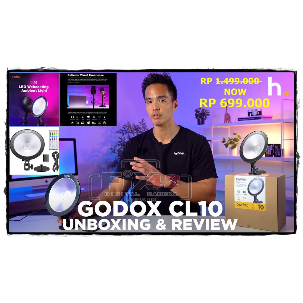 Godox CL10 CL-10 RGB Multicolour LED Webcasting Ambient Light Background Light Original New.