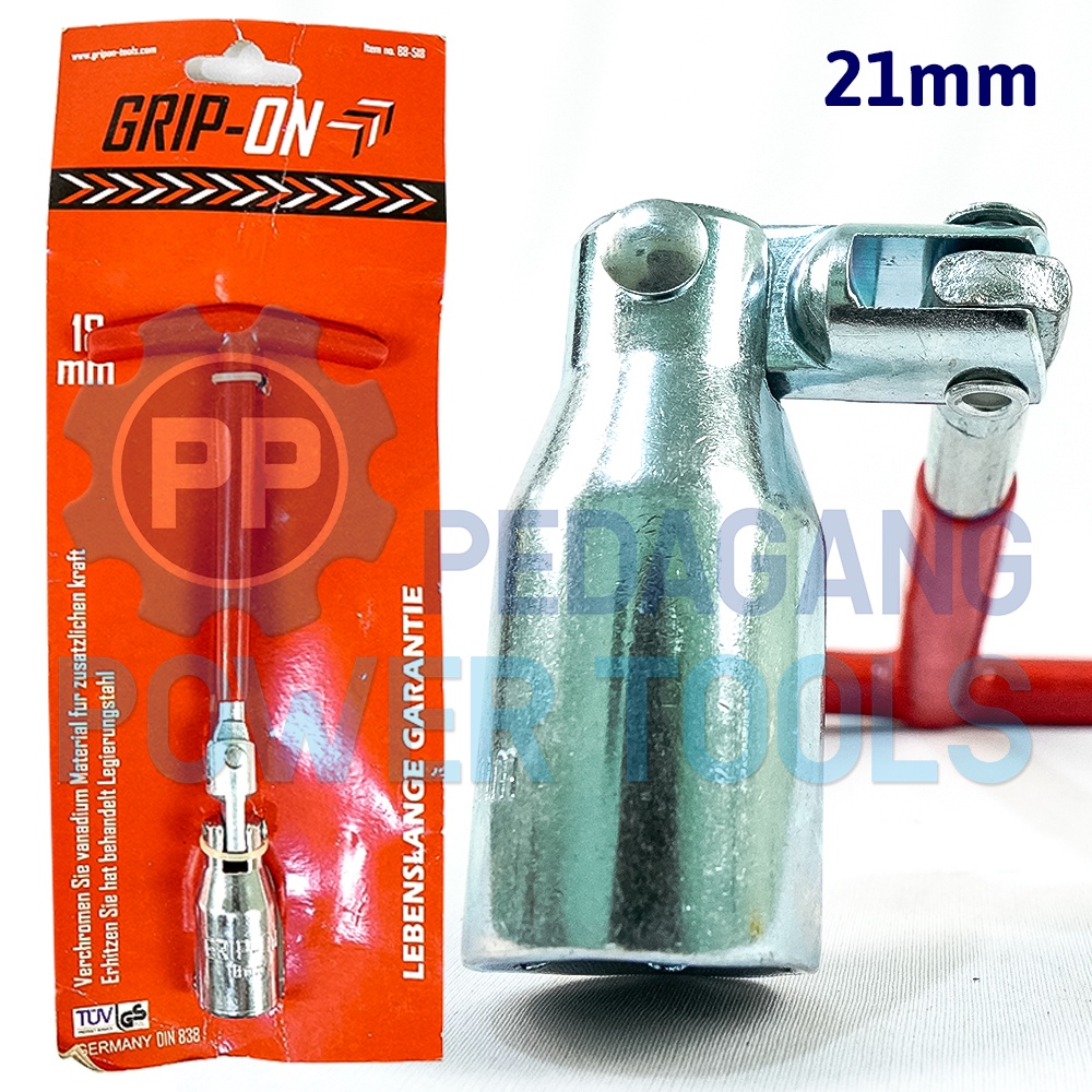 GRIP ON 21 MM KUNCI BUSI SOK T STANDAR MOTOR MOBIL FLEXIBLE SPARK PLUG