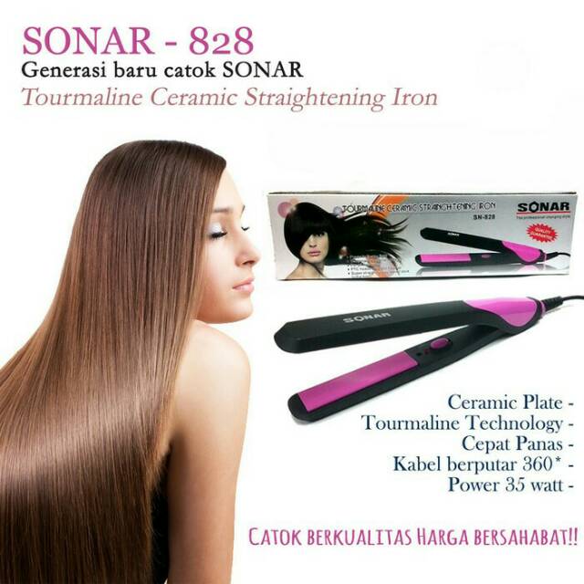 Catok Sonar SN 828/Catokan lurus/Catokan rambut