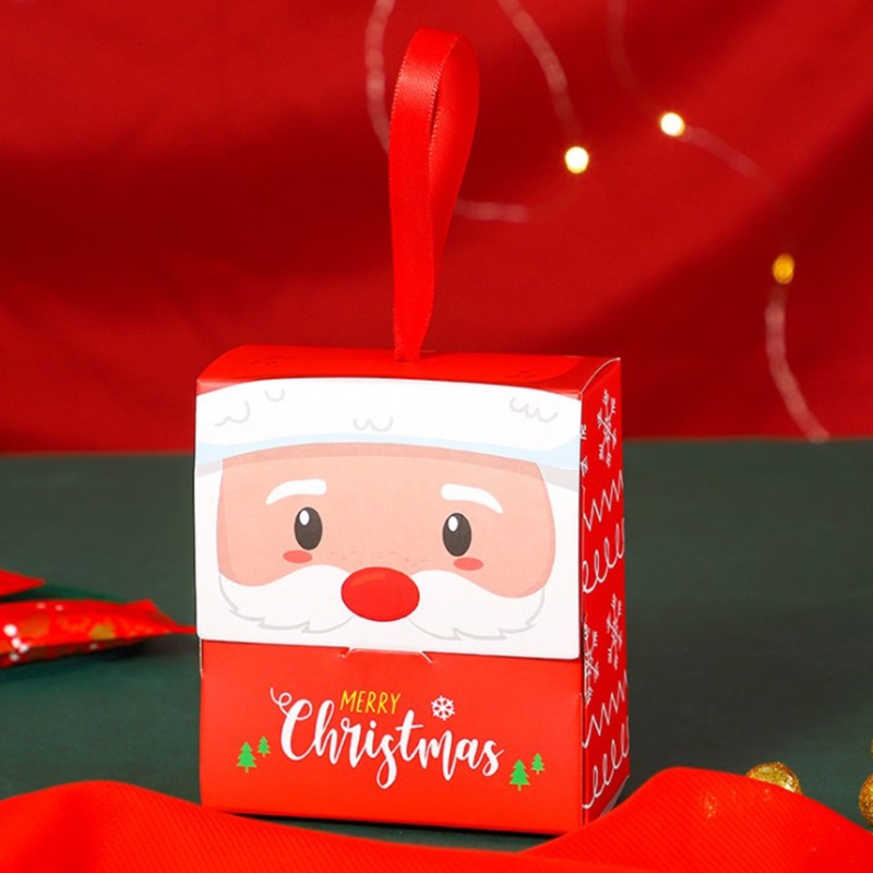 30 Pcs Kotak Permen Motif Kartun Santa Claus Dengan Pegangan Untuk Hadiah Natal