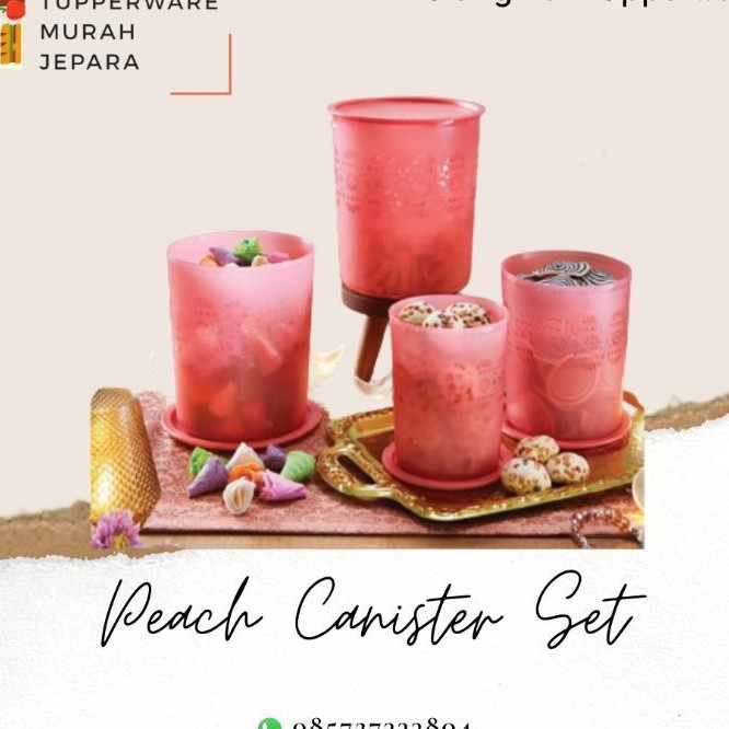 PROMO TUPPERWARE Peach Canister Set Toples Murah