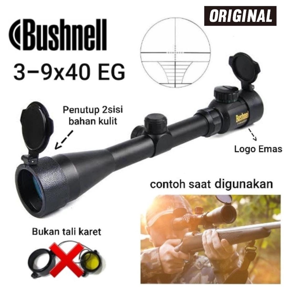 Original teropong senapan teleskop Bushnell 3 - 9 x 40 EG original teleskop 3 lampu original