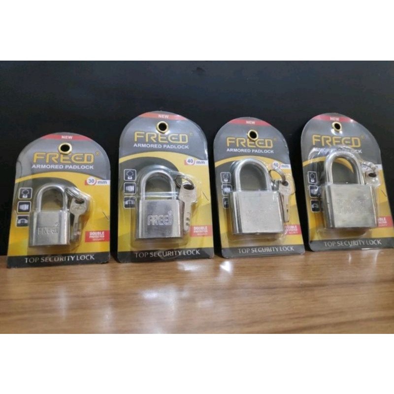 Gembok Nekel leher Pendek FREED 30 40 50 60 mm - Gembok Rumah Industri Padlock