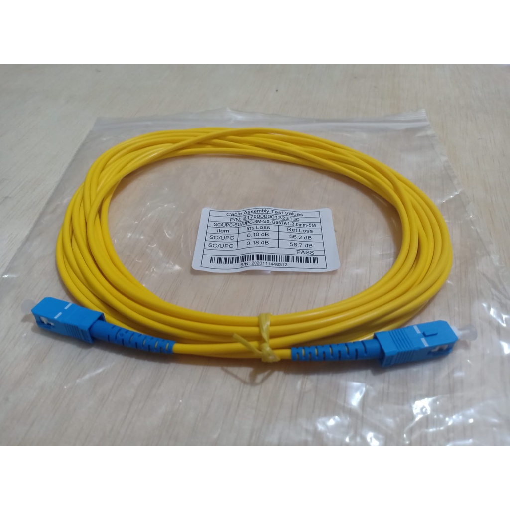 Patchord / Patchcord SC-SC UPC 5 Meter 3mm Simplex Pabrikan