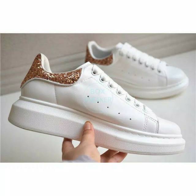 alexander mcqueen white glitter