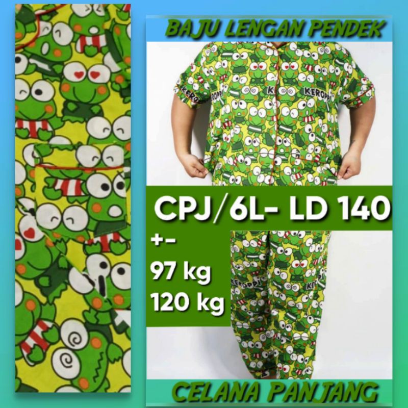 baju tidur keroppi couple mom dan kids setelan katun jepang