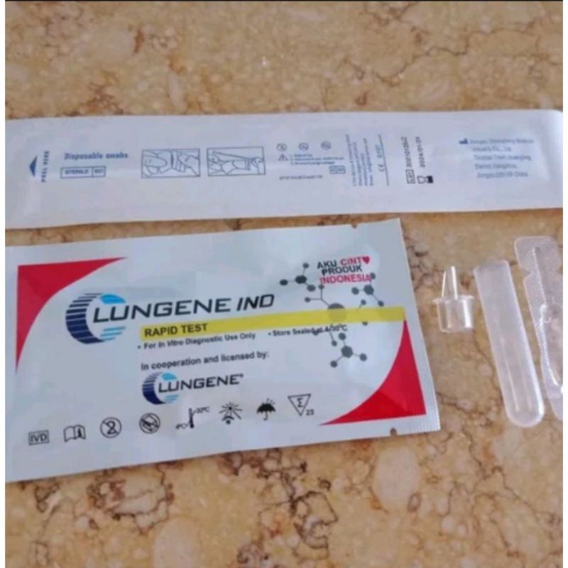 LUNGENE IND swab antigen 1 pcs + sarung tangan