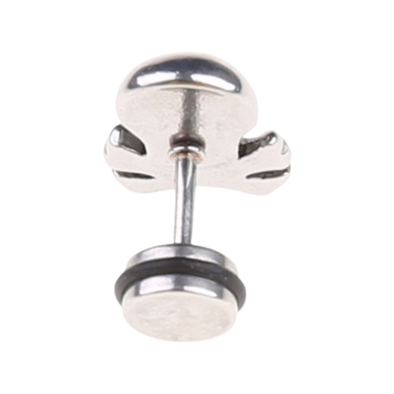 SIY  Retro Skull Head Ear Piercing Studs Earrings Titanium Steel Ear Ring Ghost Studs