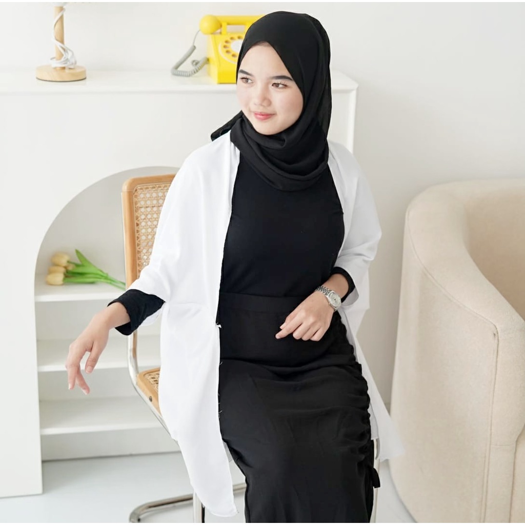 Tq88indonesia Baju Luaran Wanita Terbaru / FENTE SCARF OUTER PLAIN / Outer Cewek / Cardigan Wanita / Ootd / Outfit Terbaru