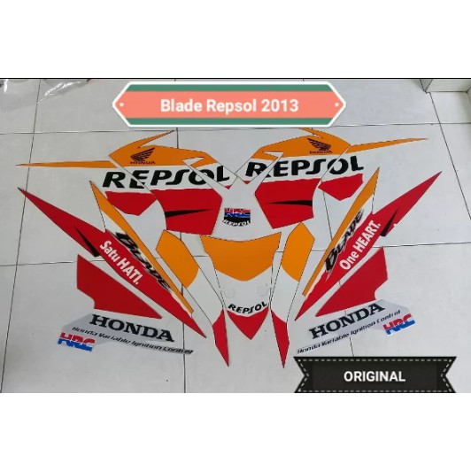 Sticker Honda Blade Repsol 2013 Orange