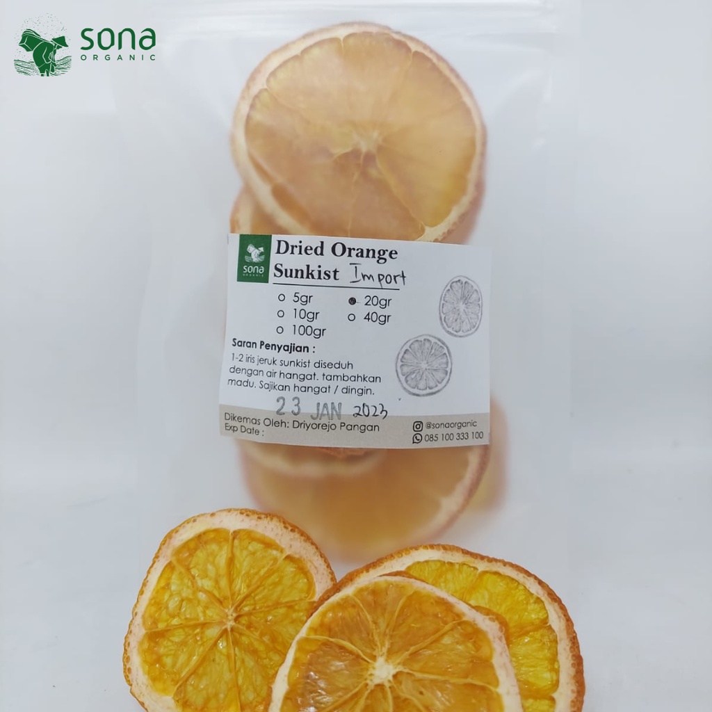 

Dried Orange Import 20 gr - Jeruk Import Iris kering - Sona