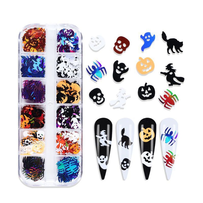 Siy Stiker Kuku Motif Halloween 3d Untuk Dekorasi Nail Art Diy