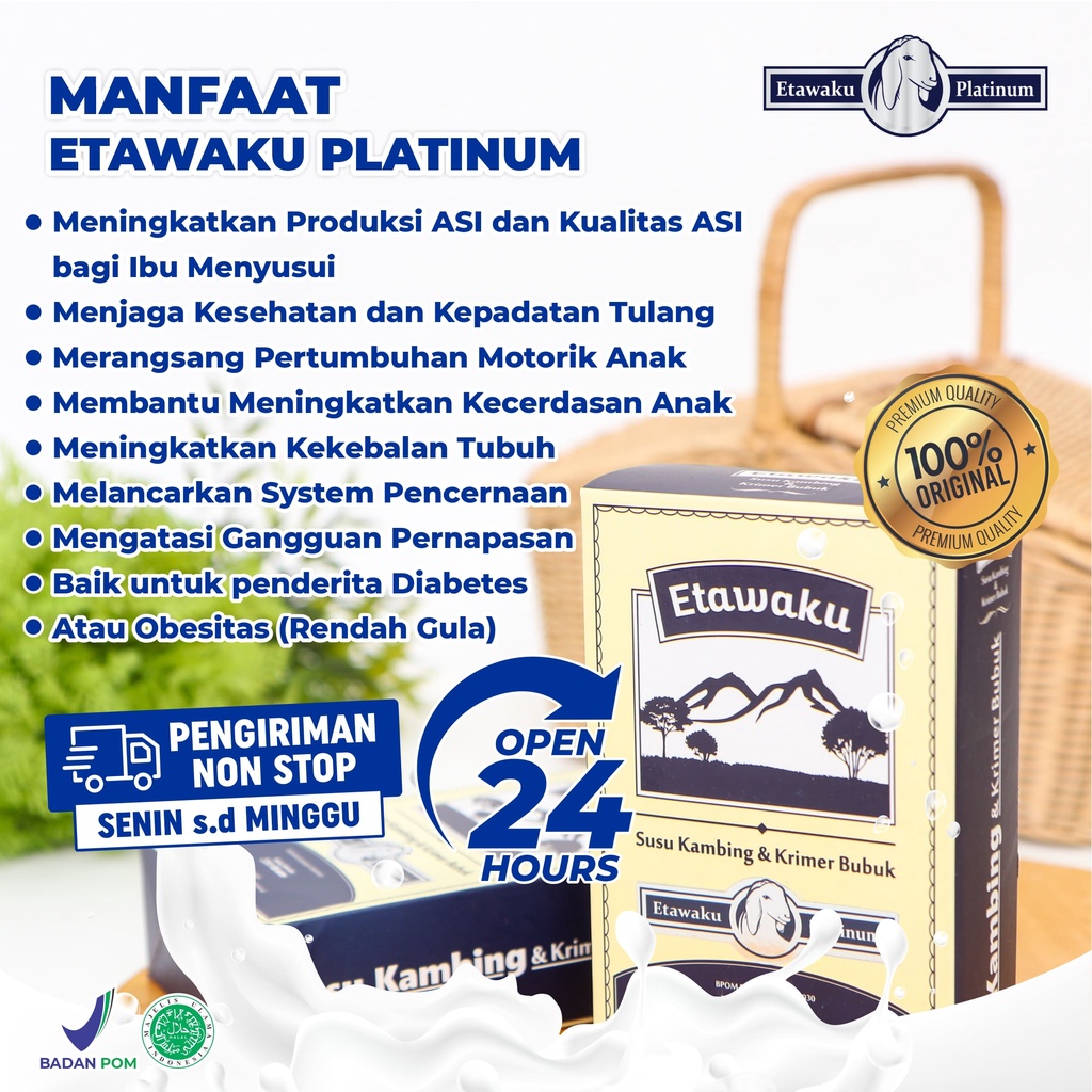 Etawaku Platinum [Bisa COD] - Susu Kambing Etawa Asli Original Provit &amp; Krimer Bubuk Solusi Atasi Masalah Pernapasan / Asma / Kolesterol Tinggi Manfaat Susu Kambing Etawa 20 Manfaat Susu Kambing Etawa