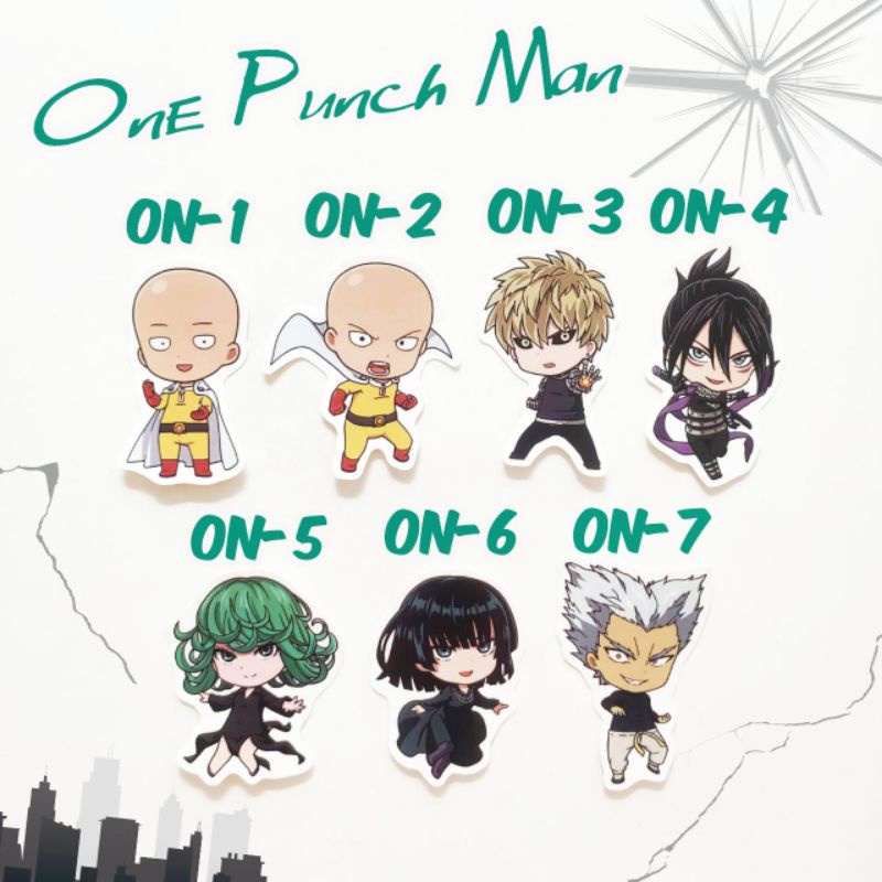 

Sticker Anime One Punch Man 1 Saitama Genos Sonic Tatsumaki Fubuki Garou Merchandise
