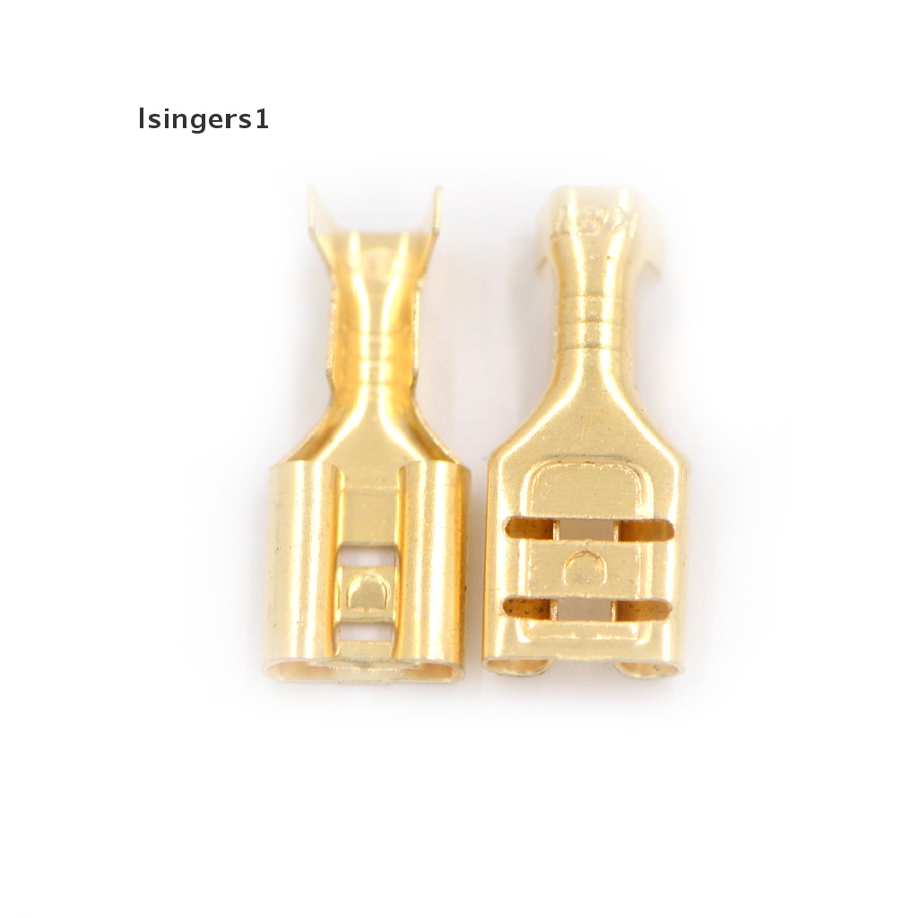 (lsingers1) 100pcs Konektor Terminal Kabel Female 4.8mm Bahan Kuningan Warna Emas Untuk Speaker Mobil
