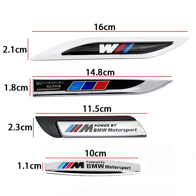 2pcs Stiker Emblem M Power Alpina Hamann Ac Schnitzer Bahan Metal Untuk Body Samping Mobil Bmw X5 X1 X3 X6 Z4