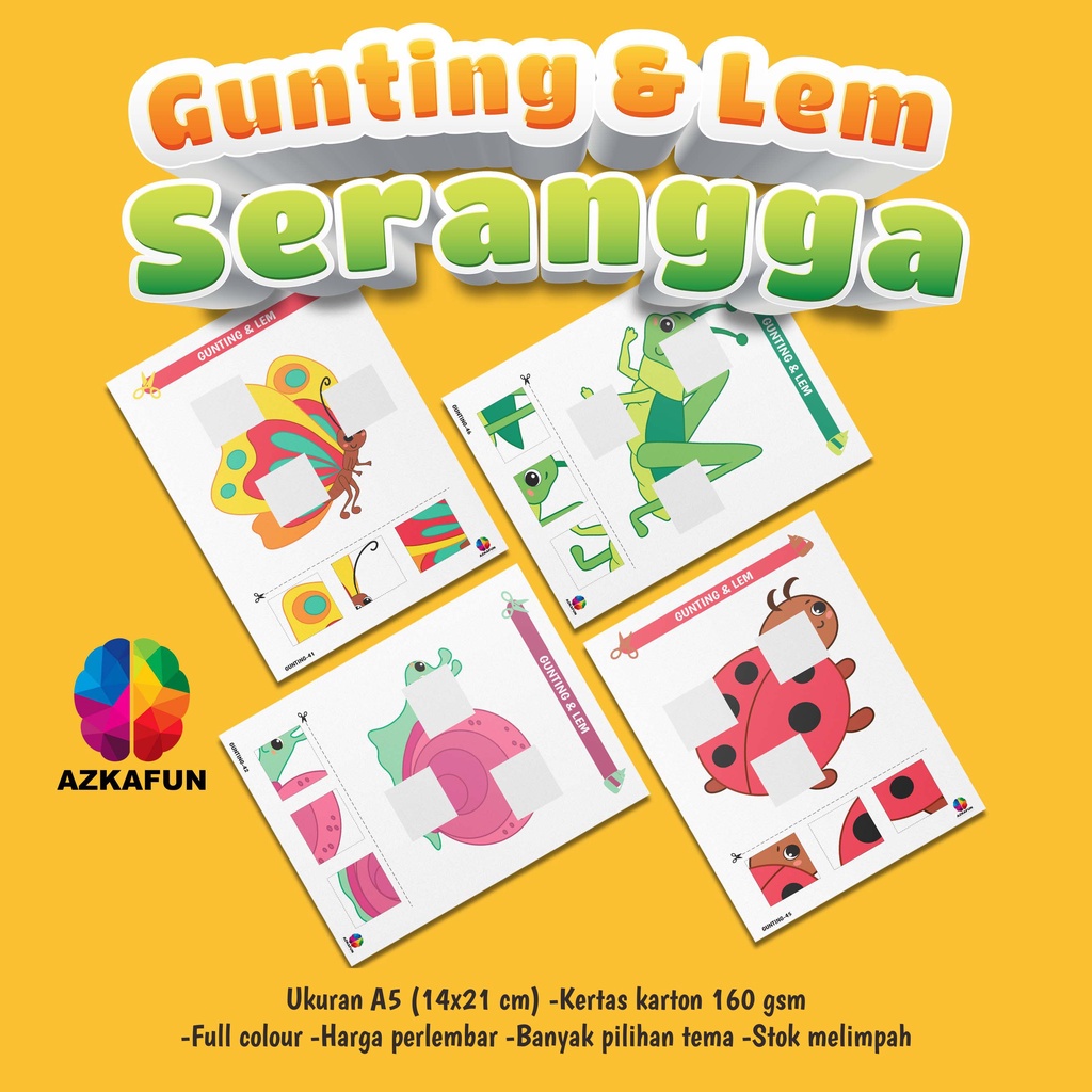 

Lembar aktivitas Gunting dan Lem tema SERANGGA - lembar belajar