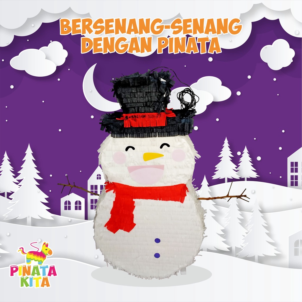 pinata salju / pinata manusia salju / pinata frozen / pinata patung salju / pinata gebuk / pinata pu