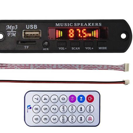 Kit Modul MP3 Bluetooth Usb + SD Card MMC + FM + Remote Player + Kabel Input 5V Dc Max 1.5A