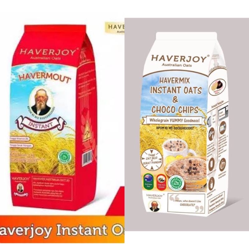 

Instan Oatmeal Haverjoy 1kg /Sarapan pagi Oatmeal/Haverjoy chocochips
