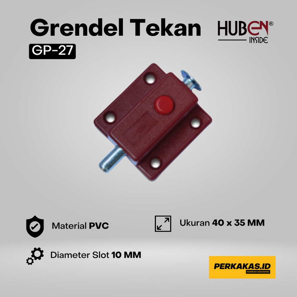 Grendel Pintu Tekan Huben Otomatis Coklat GP27