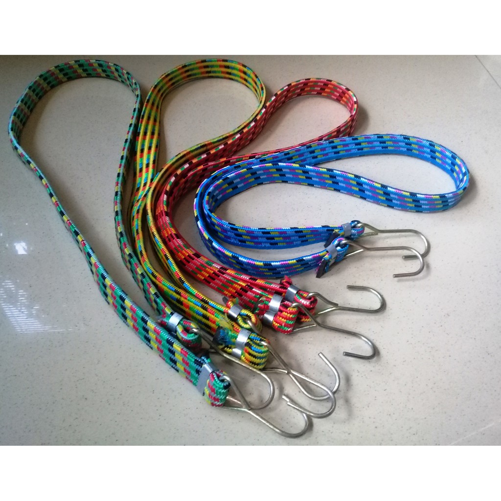Tali Elastis Karet Gepeng Premium Multi Warna Pengikat Barang Motor