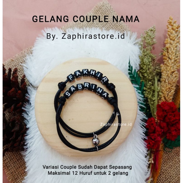 ZaphiraStore | COD [2PCS] GELANG COUPLE MAGNET INISIAL/NAMA | Beli 10 Gratis 1 Gelang POLOS