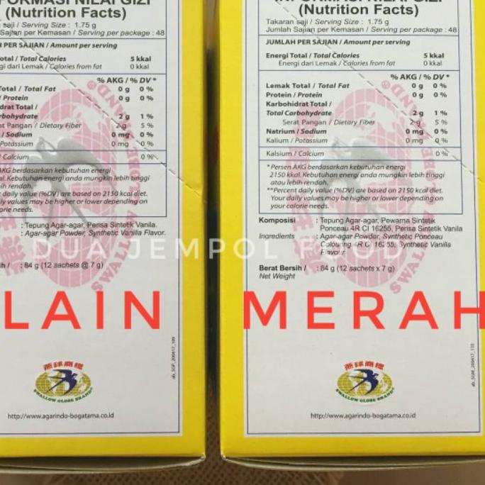 

✨Original✨ Agar Agar Swallow Globe 1 Box isi 12 sachet 7 gram agaragar plain coklat !!!