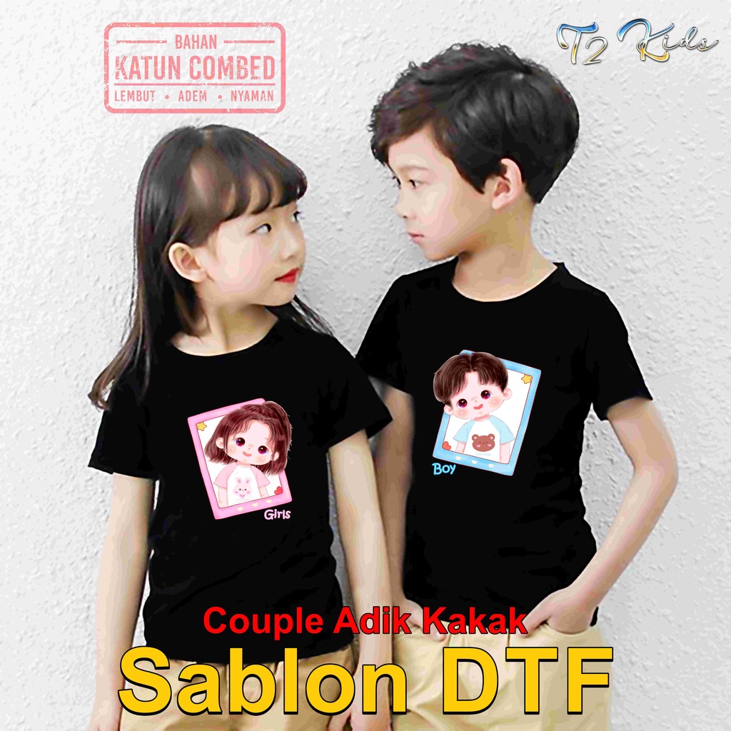 baju atasan anak laki laki perempuan couple adik kakak DTF