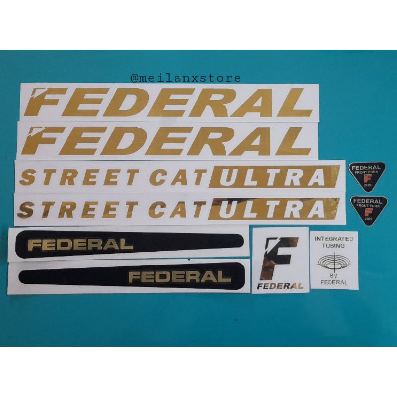 Stiker Sepeda Federal Street cat Ultra Gold crome