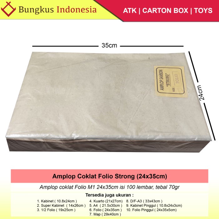 

Cuci Gudang Amplop Coklat Folio - M1 Berkualitas