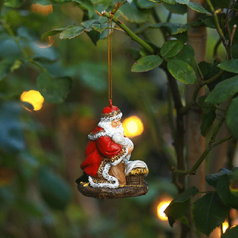 Ornamen Gantung Bentuk Santa Claus Bahan Resin Untuk Dekorasi Pohon Natal