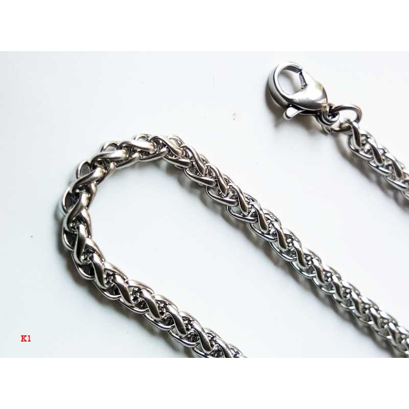 VeE Rantai Kalung Titanium 316L Stainless Steel Silver  35mm x 700mm - K1