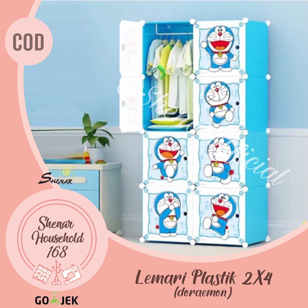 LEMARI PLASTIK 8 Pintu /Rak Baju /Lemari Portable Serba /lemari karakter/ lemari 3D(LP 2x4),SHENAR