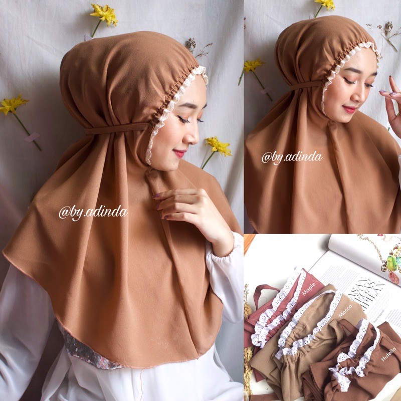 BERGO DAISY KERUT RENDA TALI PREMIUM NON PET DIAMOND HIJAB JILBAB INSTANT maryam