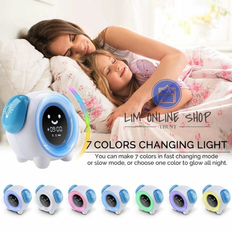 Smart Clock Alarm Jam Weker Digital Meja Pintar Unik Lampu LED Music Recharger Baterai High Quality