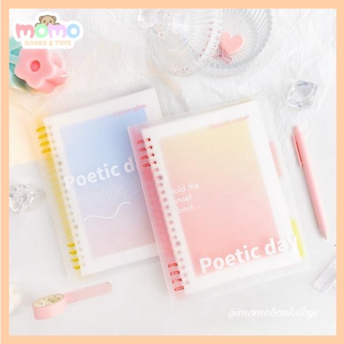 

Buku Binder A5 B5 Notebook Aesthetic Transparant Pastel 20 / 26 Ring