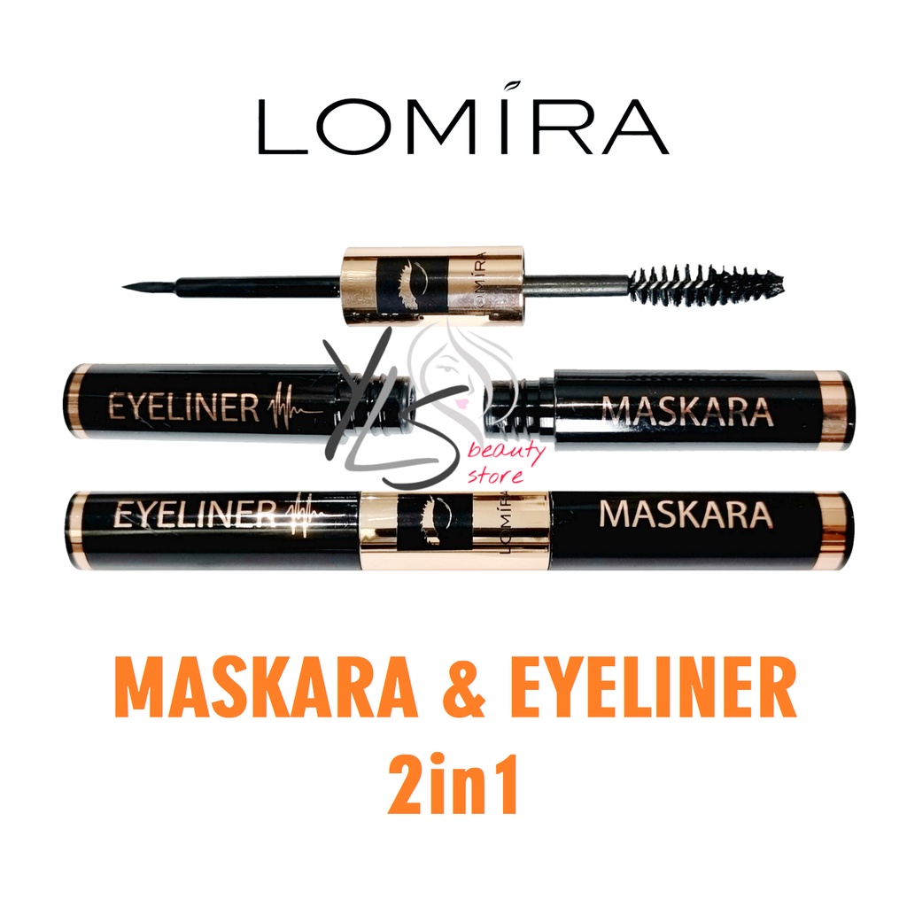 LOMIRA MASKARA &amp; EYELINER 2in1 - TERDAFTAR BPOM - MASCARA + EYELINER 2 in 1 LOMIRA - EYELINER MURAH - MASKARA MURAH