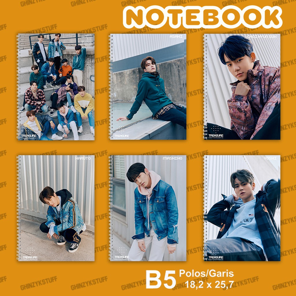 

Notebook B5 (18.2x26cm) Treasure KPOP Boyband Group Editorial vol 3