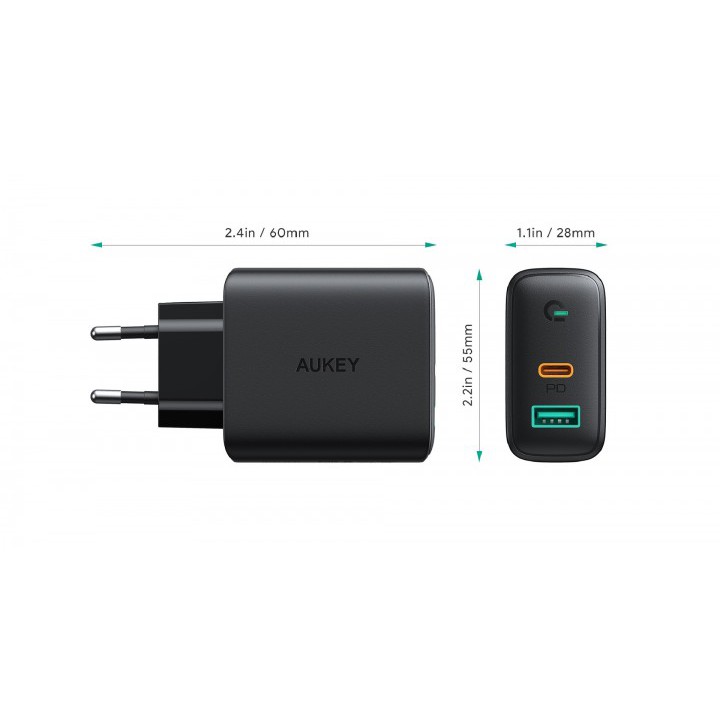 609 AUKEY PA-D1 - Dual Charging Port 30W Wall Charger with Dynamic Detect