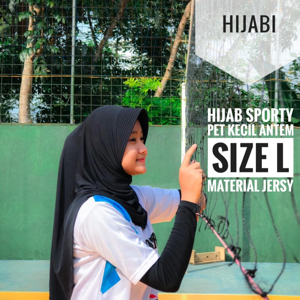 HIJAB INSTAN SPORT PET KECIL ANTEM SIZE L MENUTUP DADA